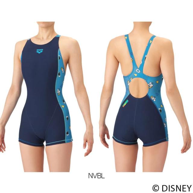 アリーナ ARENA 競泳水着 練習用水着 レディース ディズニー “ミッキー” タフスーツ タフスキンT2E トレーニングワンピーススパッツ オープンバック ミドルレッグ オールインワン 競泳練習水着 2026年春夏モデル AS6SWM52L