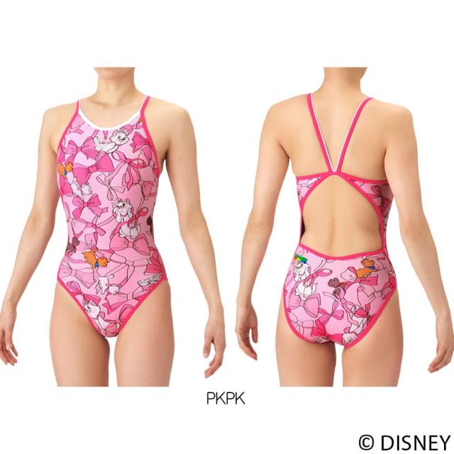 アリーナ ARENA 競泳水着 練習用水着 レディース タフスーツ ディズニー 『おしゃれキャット』 “マリー” タフスキンEP トレーニングワンピース オープンバック 競泳練習水着 2026年春夏モデル AS6SWM54L