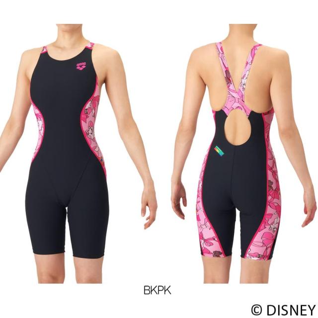 アリーナ ARENA 競泳水着 練習用水着 レディース タフスーツ ディズニー 『おしゃれキャット』 “マリー” タフスキンE トレーニングワンピーススパッツ オープンバック ハーフレッグ オールインワン 競泳練習水着 2026年春夏モデル AS6SWM55L