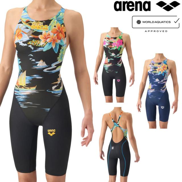 アリーナ ARENA WA承認モデル 競泳水着 レディース レーシングワンピーススパッツ オープンバック ハーフレッグ オールインワン AQUA ADVANCED AQUA XTREME Isles of Memory 2026年秋冬モデル AS6FRC40L fina マーク あり