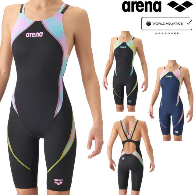 アリーナ ARENA 競泳水着 レディース WA承認モデル レーシングワンピーススパッツ オープンバック ハーフレッグ ダブルストラップ オールインワン AQUA ADVANCED AQUA XTREME Flow Scape 2026年秋冬先行モデル AS6FRC44L fina マーク あり