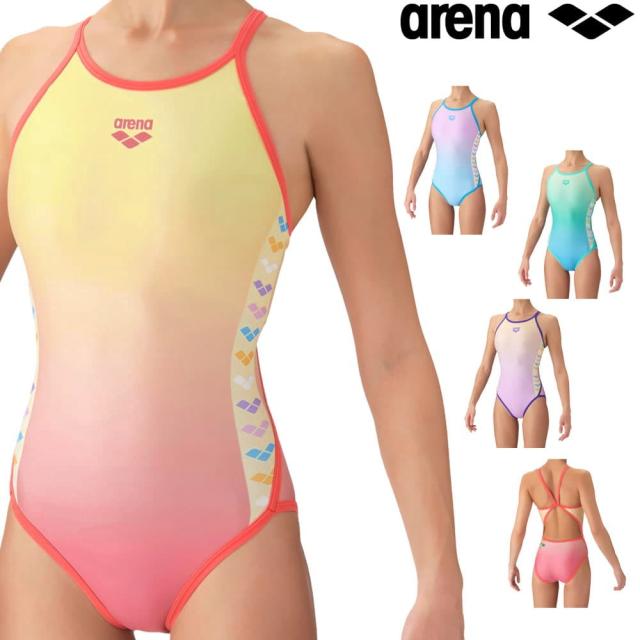 アリーナ ARENA 競泳水着 練習用水着 レディース トレーニングワンピース オープンバック タフスーツ タフスキンT2E Flow Scape 競泳練習水着 2026年秋冬先行モデル AS6FWM10L