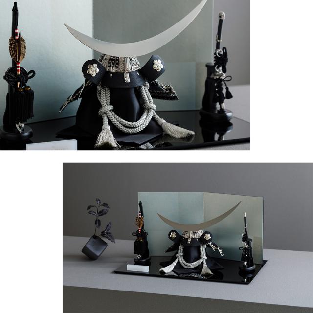 五月人形 兜飾り 高級 PREFER CLASSIC [12号兜 銀小札黒 伊達 -