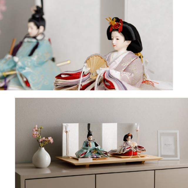 雛人形 桃の節句 ロイヤル飾りシリーズ白い親王台と小道具 ロイヤル