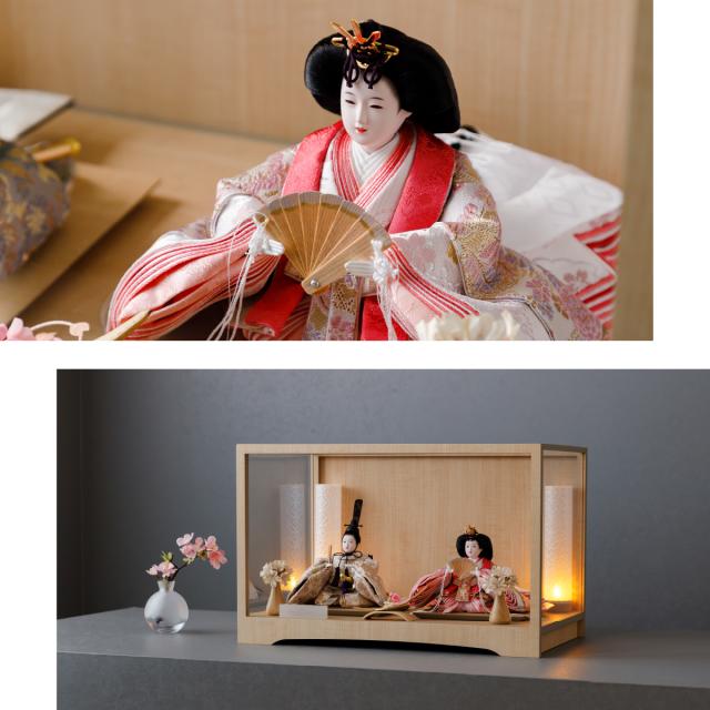 雛人形 ケース飾り おしゃれ 高級 親王 PREFER CLASSIC ひな人形 刺繍