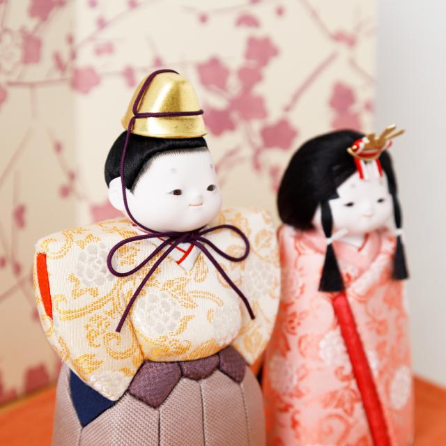 雛人形 木目込み 梢・柚 幸一光作 ひな人形 小さい 特選 雛 木目込人形飾り