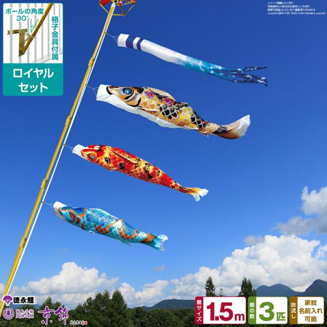 徳永鯉 こいのぼり ベランダ用 2m ロイヤルセット 有職 江戸鯉 徳永鯉 こいのぼり ベランダ用 2m ロイヤルセット 有職 江戸鯉