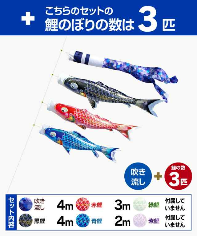 徳永 鯉のぼり 庭園用 ガーデンセット （杭打込式）ポールフルセット 