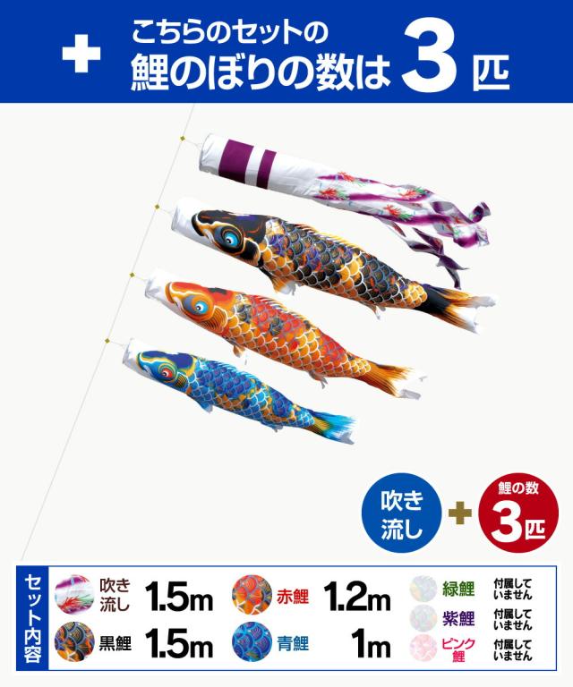 徳永][鯉のぼり]庭園用[ポール別売り]大型鯉[4m鯉5匹][金太郎