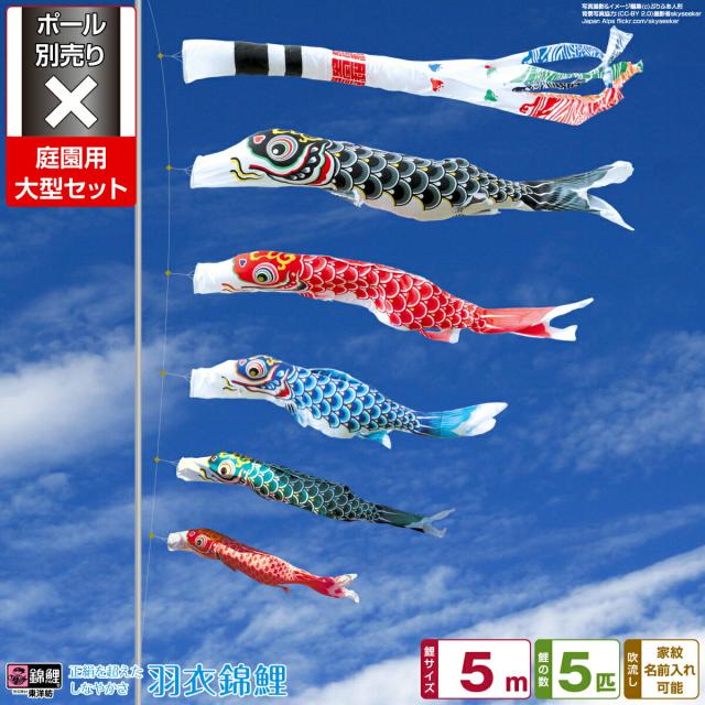 徳永 鯉のぼり 庭園用 ガーデンセット （杭打込式）ポールフルセット 