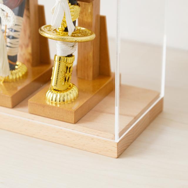 破魔弓 ケース飾り コンパクト モダン おしゃれ ミニサイズ 正月飾り 破魔弓 アクリルケース飾り ナチュラル 選べるカラー2種 高級 本格 豪華 弓矢 太刀 金 銀 男の子 初正月 御祝い_6