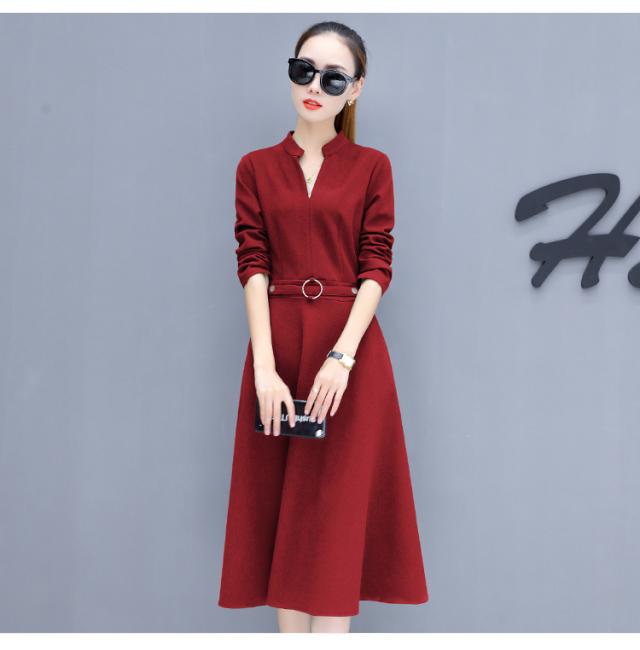 シック ワンピース ミモレ丈 フレア Aライン Vネック 大人 上品 赤 レッド オフィス 女子会 Mme3878の通販はau Pay マーケット ｄｒｅｓｓ ｂｉｒｄ