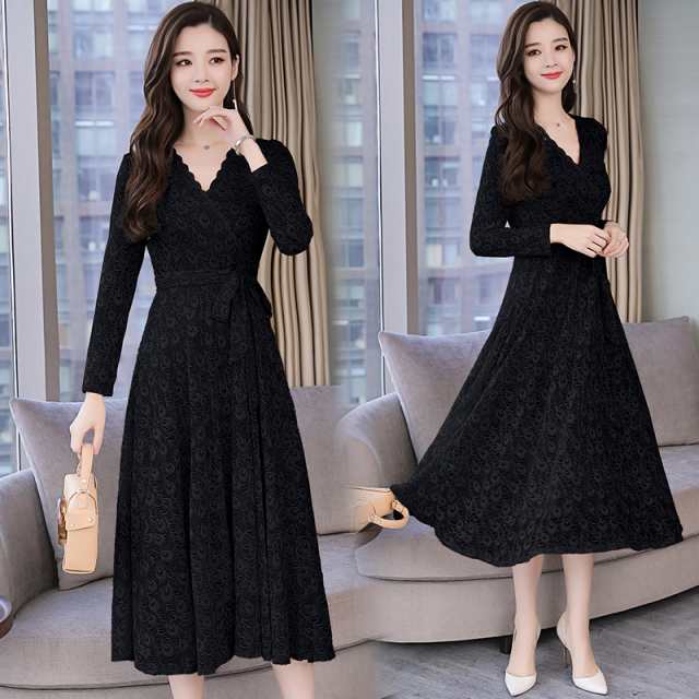 パーティー ドレス ワンピース ミモレ丈 長袖 ピーコック レース Vネック Mme4622の通販はau Pay マーケット ｄｒｅｓｓ ｂｉｒｄ