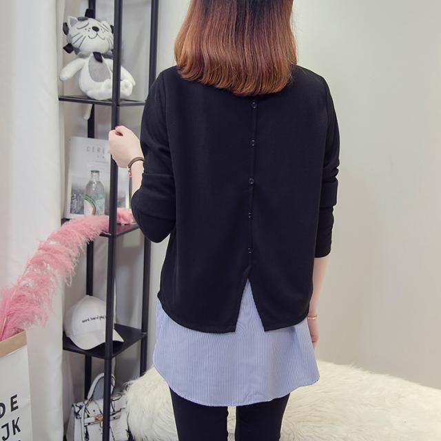 シャツ ストライプ ニット トップス 重ね着風 バックコンシャス オフィスコーデ Xl 2xl 3xl 4xl 5xl Syの通販はau Pay マーケット ｄｒｅｓｓ ｂｉｒｄ