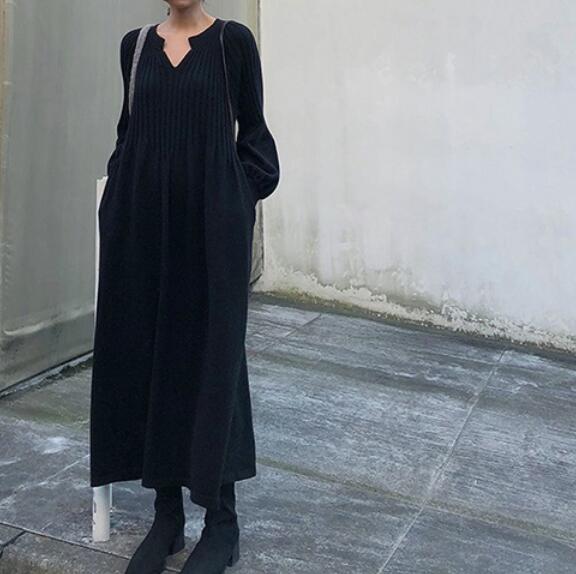 新作限定sale 秋冬ング丈ワンピース レディース マキシ丈 おしゃれ 可愛い Vネック バルーン袖 無地 楽天人気アイテムの通販はau Pay マーケット Sweet Peace