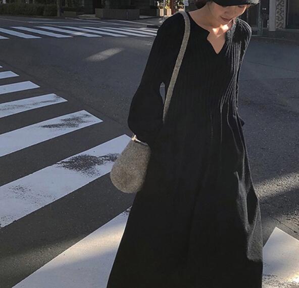 新作限定sale 秋冬ング丈ワンピース レディース マキシ丈 おしゃれ 可愛い Vネック バルーン袖 無地 楽天人気アイテムの通販はau Pay マーケット Sweet Peace