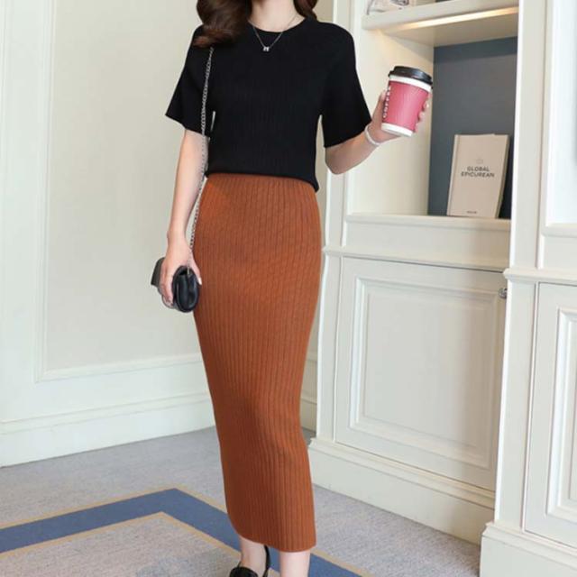 全4色 4サイズ 秋冬 ニットスカート バックスリット タイトスカート タイトニットスカート リブニット スカート ミモレ丈 厚の通販はau Pay マーケット Sweet Peace