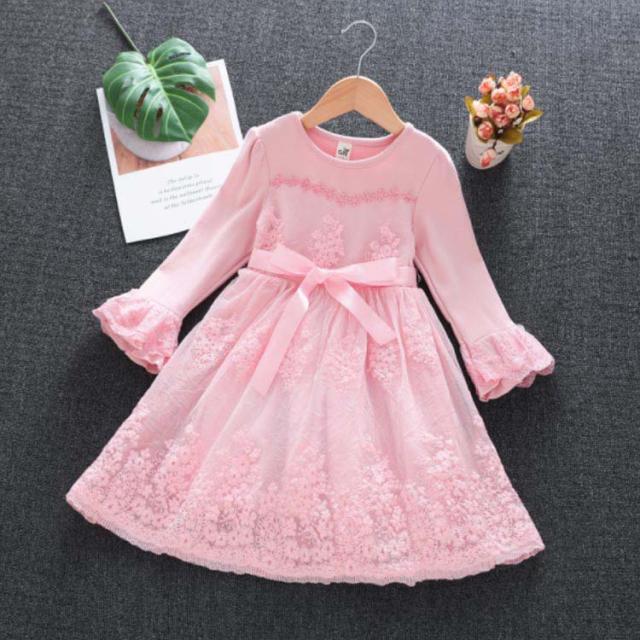 お姫様ワンピース 長袖ワンピース レース キッズ 女の子 コットン フレア袖 チュチュ ドッキングワンピース プリンセス フォーの通販はau Pay マーケット Sweet Peace