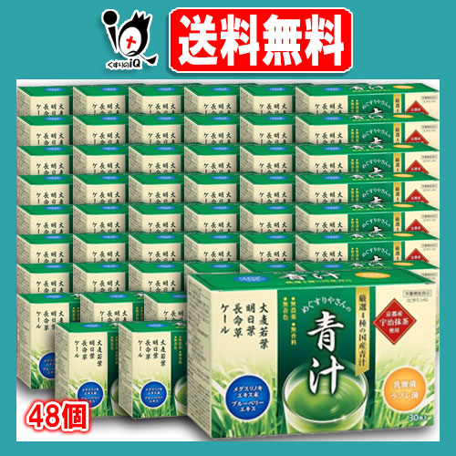 テイカ製薬 めぐすりやさんの青汁 3.0g(1包)×30包×48箱セット【栄養機能食品】【厳選4種の国産青汁】 メグスリノキエキス末・ブルーベリーエキス・京都宇治抹茶使用 大麦若葉・明日葉・長命草・ケール配合【訳あり特別価格】