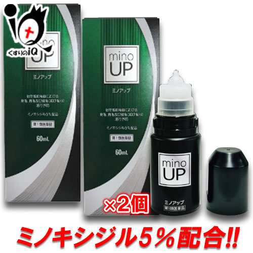 【第1類医薬品】ミノアップ 60ml × 2個セット【東和薬品】ミノキシジル5％配合 ミノケア リザレック アロゲイン ミノグロウ スカルプDも発売中 発毛剤 増毛 発毛促進 抜け毛予防 AGA 髪質 頭皮ケア 塗り薬 増やす 生える 効く おすすめ まとめ買い の通販は