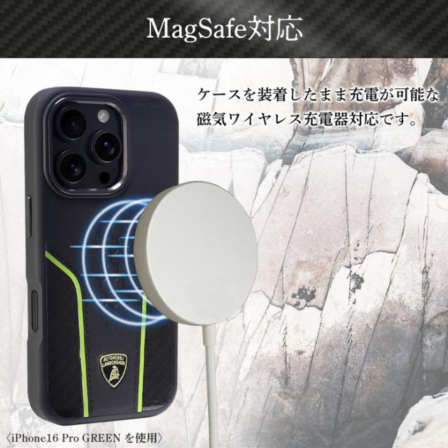 iPhone 16 ケース ランボルギーニ 背面ケース 耐衝撃 ブラック 本革 iPhone アイフォン ワイヤレス充電 ライセンス品 iPhoneケース magsafe 保護 スマホカバー_3