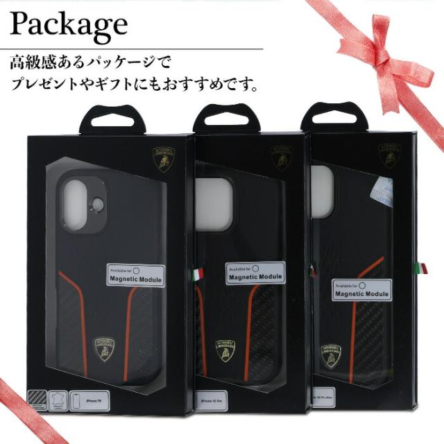 iPhone 16 ケース ランボルギーニ 背面ケース 耐衝撃 ブラック 本革 iPhone アイフォン ワイヤレス充電 ライセンス品 iPhoneケース magsafe 保護 スマホカバー_7