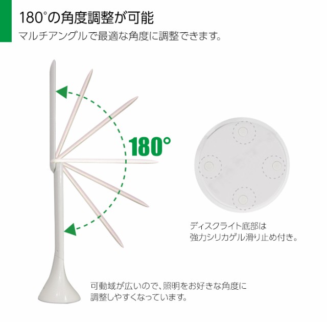 デスクライト led おしゃれ LEDデスクライト 充電式 USB充電 ホワイト