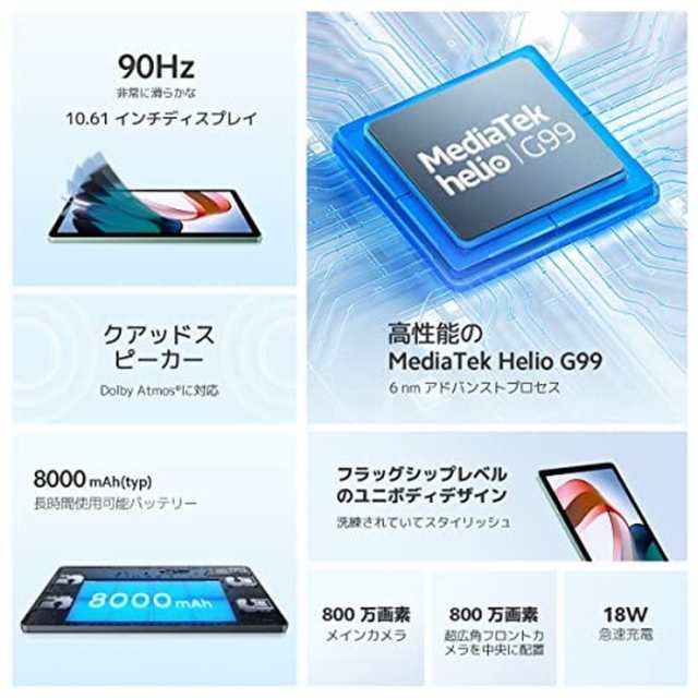 Xiaomi Redmi Pad タブレット 3GB 64GB 10.61インチディスプレ wi-fiモデル Dolby Atm...