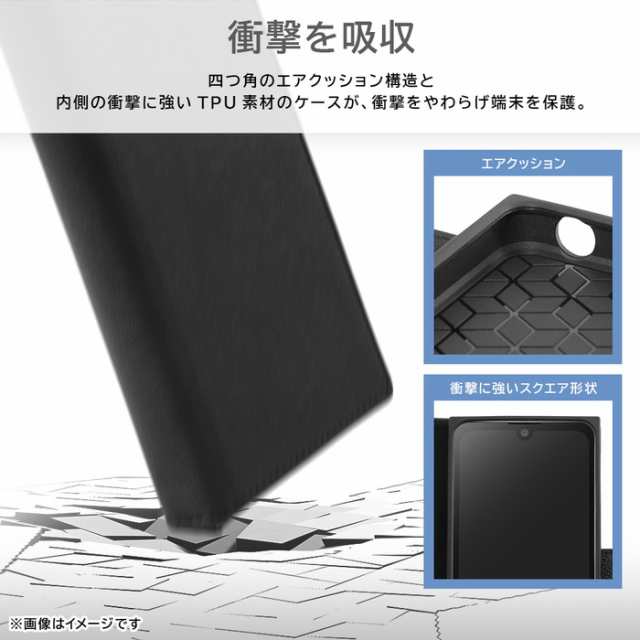 AQUOS wish3 ケース 手帳型 耐衝撃 ブルー アクオスウィッシュ3 SH-53D