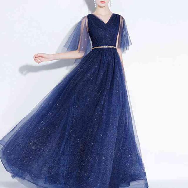 ロングドレス 演奏会 大人 ドレス マキシ丈 パーティードレス 結婚式 ドレス 袖あり 発表会 ウェディングドレス パーティー の通販はau Pay マーケット ｓｕｎｆｌｏｗｅｒ