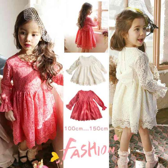 ワンピース 子供服 キッズ レースワンピース 長袖 普段着 結婚式 発表会 ピンク ブラック ブルー フォーマル 100 110の通販はau Pay マーケット sunflower