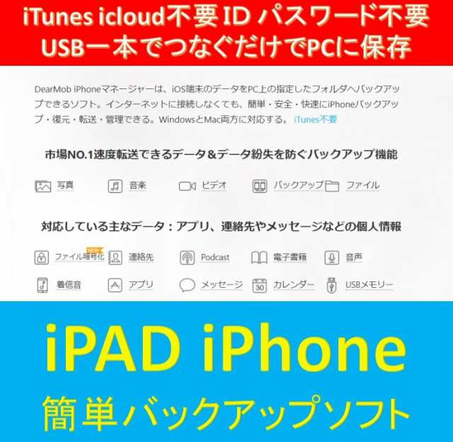 Dearmob Iphoneマネージャーiphoneやipad簡単バックアップソフトの通販はau Pay マーケット Nexin