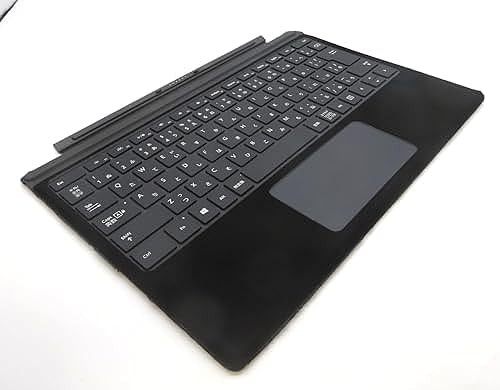 【動作保証付、中古品】Surface Pro 3 4 5 6 7 対応純正キーボード 1725 黒 新品スウェード保護シート付 FMM-00019