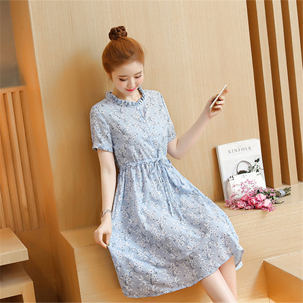 店内全品3000円以上で送料無料 ワンピース レディース 綿麻 小花柄 半袖 ひざ丈 体型カバー ゆったり 大きいサイズ 春夏の通販はau Pay マーケット ミニョン
