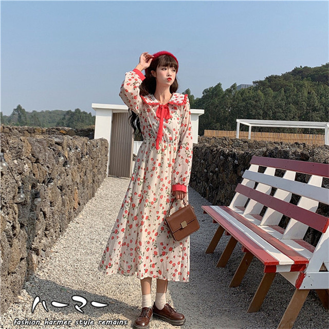 春秋 ワンピース レディース 優雅なワンピ クラシック風 花柄 ゆったり 長袖ロングワンピース 可愛い 森ガールの通販はau Pay マーケット ミニョン