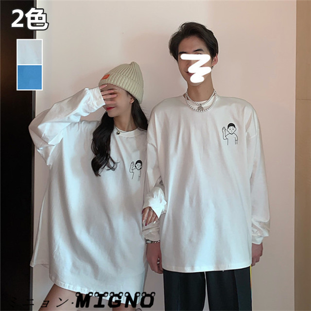 秋新作 長袖 恋人 ペアルック レディース メンズ Tシャツ パーカー 恋人服 プルオーバー 送料無料 夫婦 プレゼントの通販はau Pay マーケット ミニョン