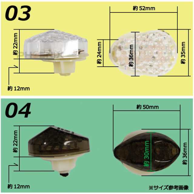 LED ウインカー 2個 埋め込み 貼り付け CBR ATV 四輪 バギー トライク エアロ 汎用品 2カラー 4タイプの通販はau PAY  マーケット - 株式会社フェニックス