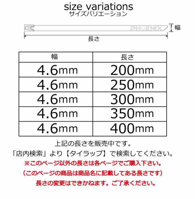 ステンレス 結束バンド タイラップ 4.6x300mm 10本 セットホースバンド インシュロック 耐熱 耐腐食 屋外 コード ケーブル  配線工事の通販はau PAY マーケット - 株式会社フェニックス