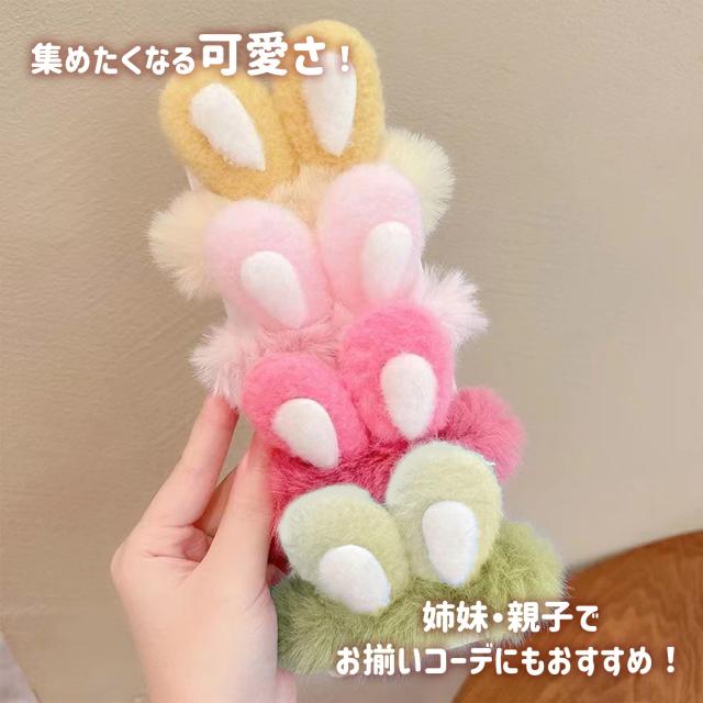 ヘアゴム シュシュ 髪留め ファー ヘアアクセサリー ふわふわ キッズ