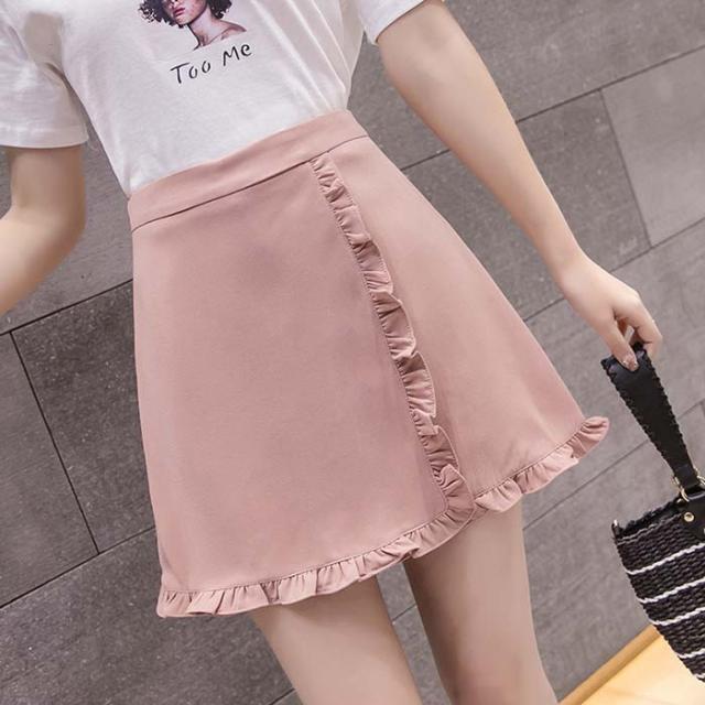 フリルパイピングミニスカート ボトムス スカート ミニ丈 ラッフル ラップ風 Aライン インナーパンツ付き 可愛い キュート 甘め の通販はau Pay マーケット フェリーチェ