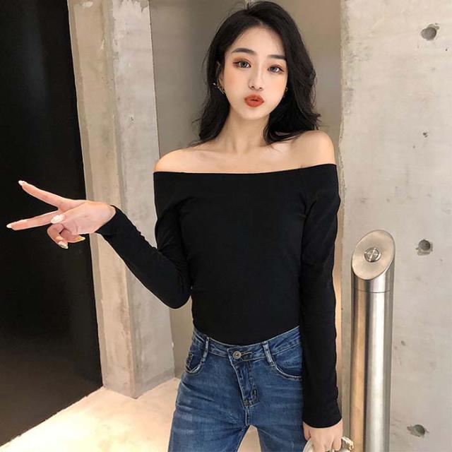 超目玉 送料無料 オフショルダー長袖カットソー スリムフィット トップス オフショルダー カットソー レディース 長袖オフショルダー Tシの通販はau Pay マーケット フェリーチェ