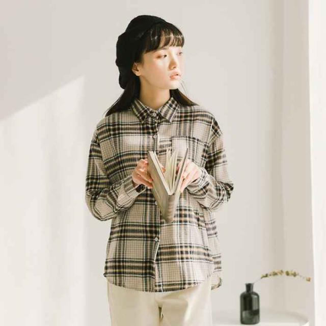 2018春夏new Item メンズっぽい配色が落ち着いた印象 オーバーチェックシャツブラウスの通販はau Pay マーケット フェリーチェ