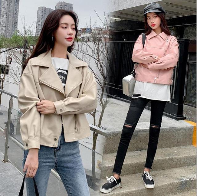 レザージャケット レディース ライダースジャケット フェイクレザージャケット 春アウター コート 19秋冬新作の通販はau Wowma Makey