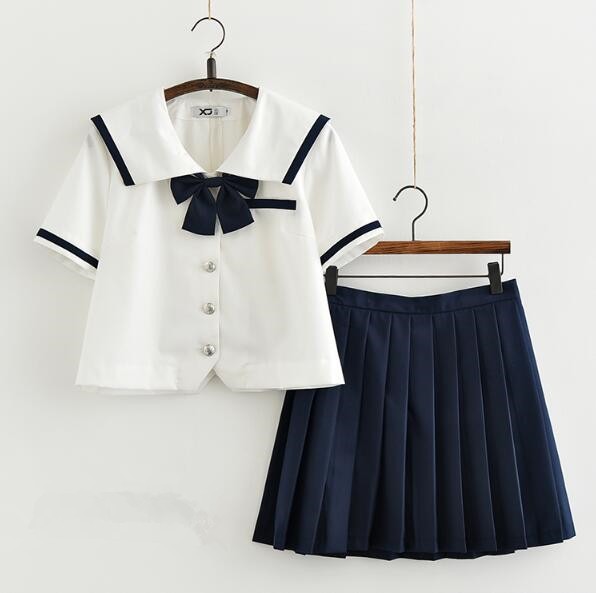 レディースファッション セーラーワンピース 制服 海軍風 学園風 半袖シャツ ミニスカート リボン 靴下4点セットの通販はau Pay マーケット Holomua