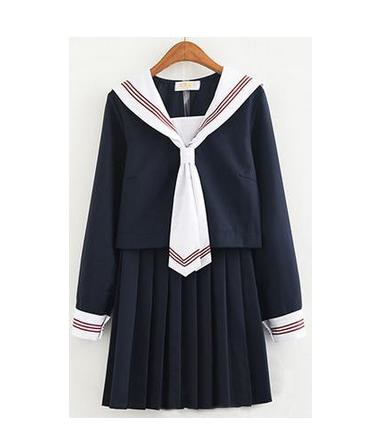 レディースファッション セーラーワンピース 制服 海軍風 学園風 長袖シャツ ミニスカート リボン 靴下4点セットの通販はau Pay マーケット Holomua