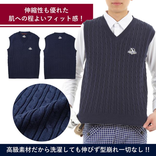 ゴルフベスト ダウンベスト Vネックベスト ニットベスト ゴルフ用
