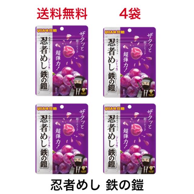4袋セット UHA味覚糖 忍者めし 鉄の鎧 グレープ味 40g ハード食 4袋セット UHA味覚糖 忍者めし 鉄の鎧 グレープ味 40g ハード食
