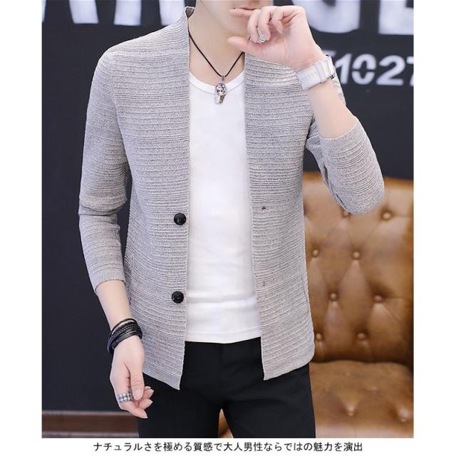 送料無料メンズ カーディガン 長袖 薄手 男性用 ニット アウター ナチュラル 春秋夏 ポケット付き オシャレ 冷房対策 の通販はau Pay マーケット Santoreido