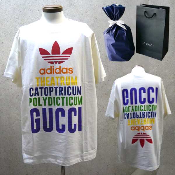 【新品■正規品■送料無料■ギフト包装無料】GUCCI グッチGUCCI×adidas ロゴ Tシャツ 717422 XJEXJ 9095　レディース 女性 ギフト プレ