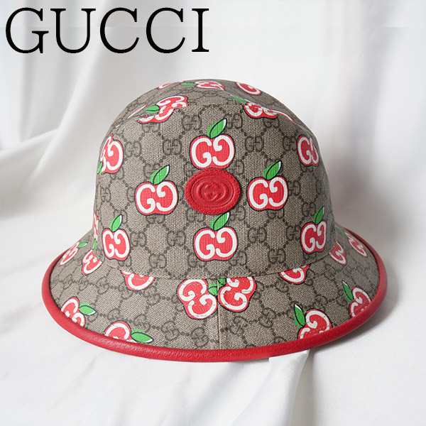 新品 タグ付き グッチ GUCCI GGアップル フェドラハット L-